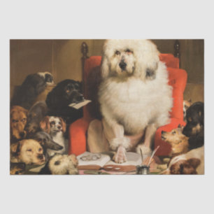 Hund als Richter, der das Gesetz vor Gericht festl Seidenpapier