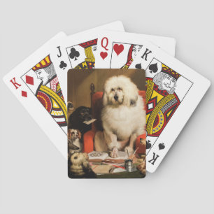 Hund als Richter, der das Gesetz vor Gericht festl Spielkarten