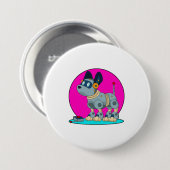 Hund als Roboter Button (Vorne & Hinten)