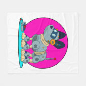 Hund als Roboter Fleecedecke (Vorderseite (Horizontal))
