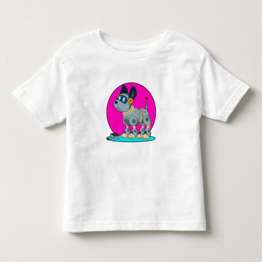 Hund als Roboter Kleinkind T-shirt (Vorderseite)