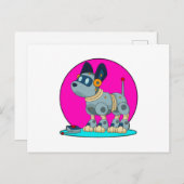 Hund als Roboter Postkarte (Vorne/Hinten)
