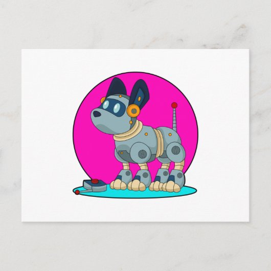 Hund als Roboter Postkarte (Vorderseite)