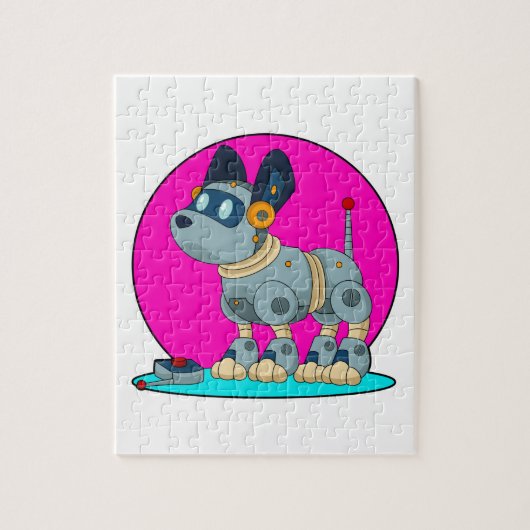 Hund als Roboter Puzzle (Vertikal)
