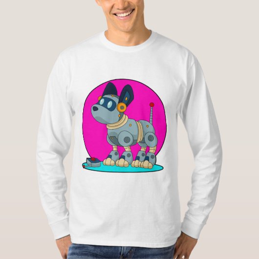 Hund als Roboter T-Shirt (Vorderseite)