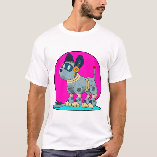 Hund als Roboter T-Shirt (Vorderseite)