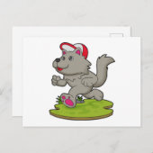 Hund als Runner mit Cap Postkarte (Vorne/Hinten)