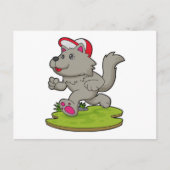 Hund als Runner mit Cap Postkarte (Vorderseite)