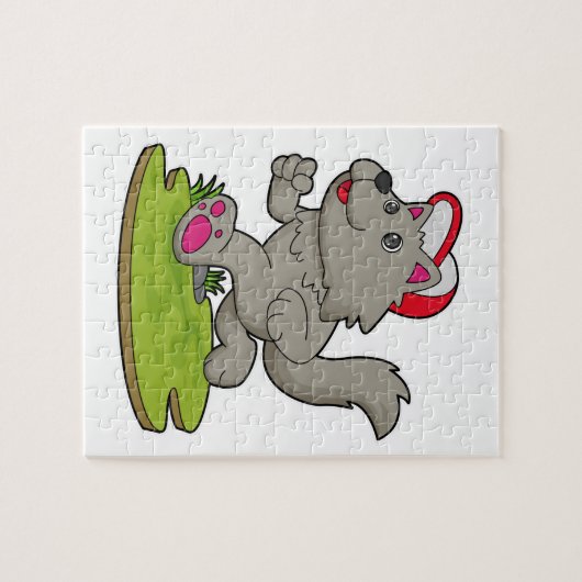 Hund als Runner mit Cap Puzzle (Horizontal)