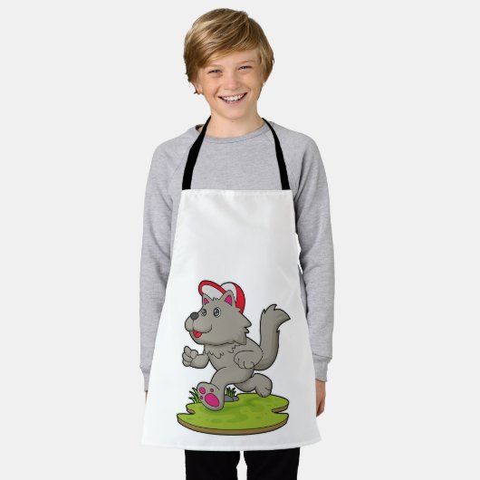 Hund als Runner mit Cap Schürze (Getragen)