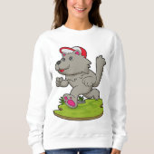 Hund als Runner mit Cap Sweatshirt (Vorderseite)