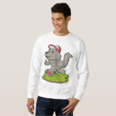 Hund als Runner mit Cap Sweatshirt (Vorne ganz)