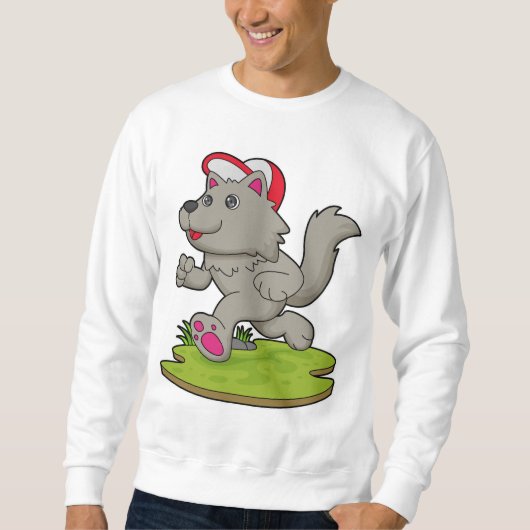 Hund als Runner mit Cap Sweatshirt (Vorderseite)