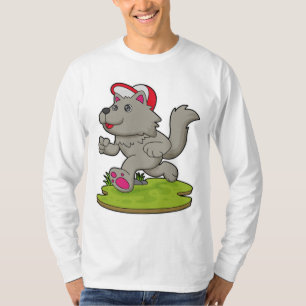 Hund als Runner mit Cap T-Shirt
