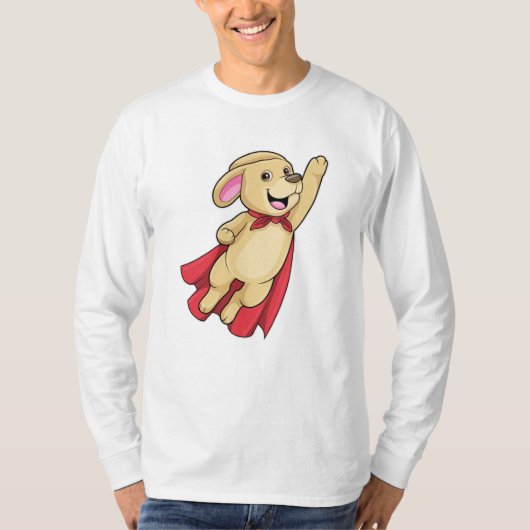 Hund als Superheld mit Kap T-Shirt (Vorderseite)