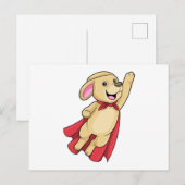 Hund als Superheld mit Umhang Postkarte (Vorne/Hinten)