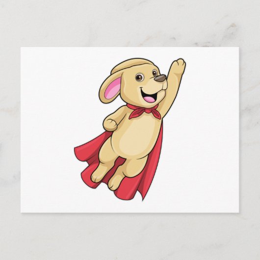 Hund als Superheld mit Umhang Postkarte (Vorderseite)