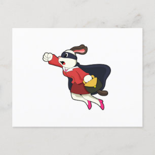 Hund als Superhelden-Sekretär Postkarte