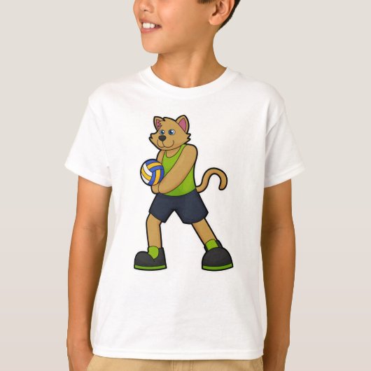 Hund als Volleyballspieler mit Volleyball T-Shirt (Vorderseite)