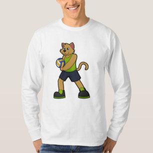 Hund als Volleyballspieler mit Volleyball T-Shirt