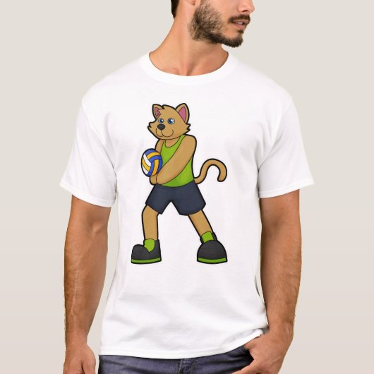 Hund als Volleyballspieler mit Volleyball T-Shirt (Vorderseite)