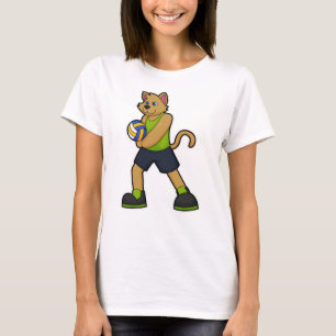 Hund als Volleyballspieler mit Volleyball T-Shirt