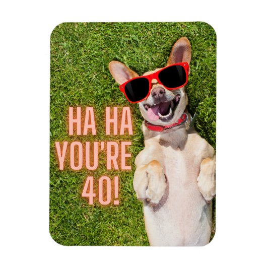 Hund am 40. Geburtstag Magnet (Vertikal)