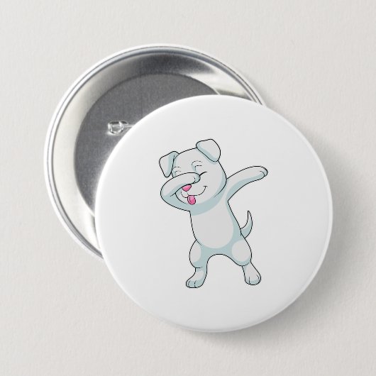 Hund am Hip Hop Dance Dab Button (Vorne & Hinten)