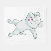 Hund am Hip Hop Dance Dab Fleecedecke (Vorderseite (Horizontal))