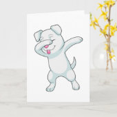 Hund am Hip Hop Dance Dab Karte (Gelbe Blume)