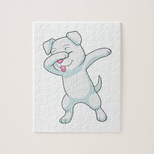 Hund am Hip Hop Dance Dab Puzzle (Vertikal)