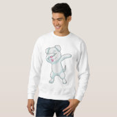 Hund am Hip Hop Dance Dab Sweatshirt (Vorne ganz)