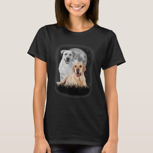Hund am Mond T-Shirt (Vorderseite)