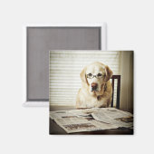 Hund am Morgen Magnet (Vorderseite/Rückseite)