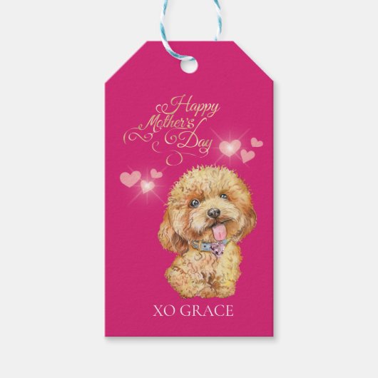 Hund am niedlichen Muttertag Geschenkanhänger (Vorderseite)