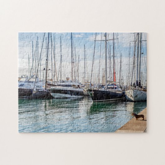 Hund am Paseo maritimo - Palma de Mallorca, Spanie Puzzle (Horizontal)