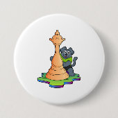 Hund am Schach mit Schachstück Königin Button (Vorderseite)