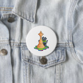 Hund am Schach mit Schachstück Königin Button (Beispiel)