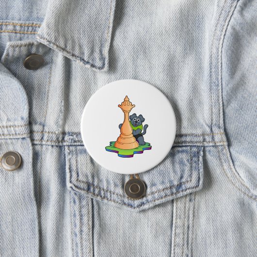 Hund am Schach mit Schachstück Königin Button (Beispiel)