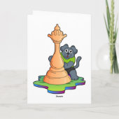 Hund am Schach mit Schachstück Königin Karte (Rückseite)