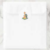 Hund am Schach mit Schachstück Königin Runder Aufkleber (Tasche)