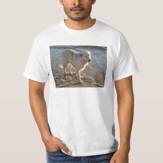 Hund am Strand T-Shirt (Vorderseite)
