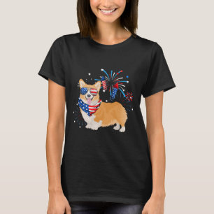 Hund Amerikanische USA-Flagge 4. Juli Männer Fraue T-Shirt