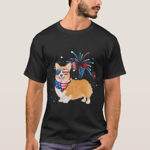 Hund Amerikanische USA-Flagge 4. Juli Männer Fraue T-Shirt