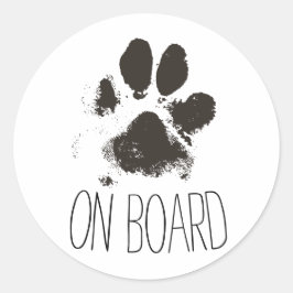 "Hund an Bord" des Ikonenaufklebers, fahren Runder Aufkleber