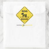 Hund an Bord Quadratischer Aufkleber (Tasche)