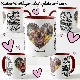 Hund an deiner Seite personalisierter Name Foto Tasse