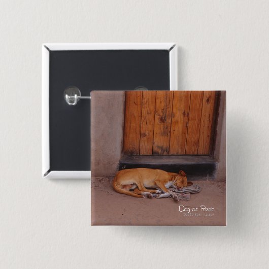 Hund an der Erholung Button (Vorne & Hinten)