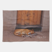 Hund an der Erholung Geschirrtuch (Horizontal)