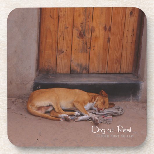 Hund an der Erholung Getränkeuntersetzer (Vorderseite)